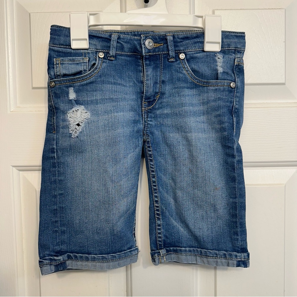 Levi's Kids Distressed Blue Denim Shorts